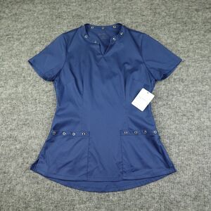 Jaanuu Scrub Top Womens‎ Small Blue Eyelet Antimicrobial Finish Medical Nurse